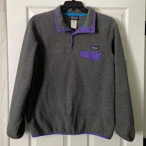 Patagonia Snap Charcoal Grey/Purple Pullover